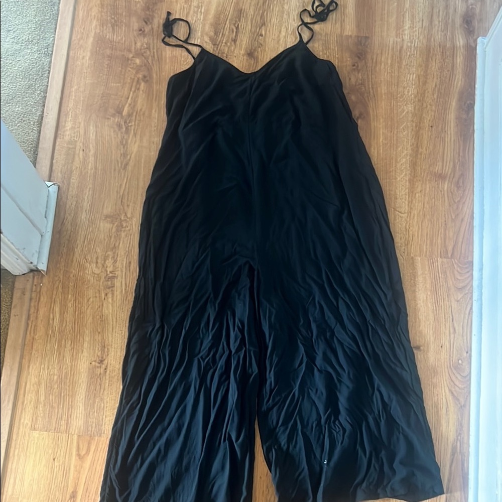 Old Navy Black Wide Leg Jumpsuit with Adjustable Straps